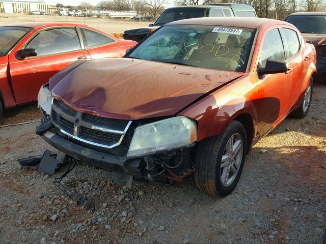 1B3LC56R18N254372 - 2008 DODGE AVENGER SX RED photo 2