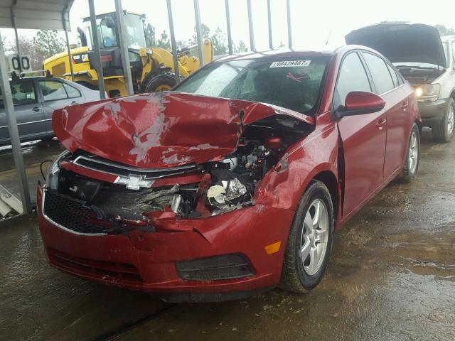 1G1PG5S91B7105166 - 2011 CHEVROLET CRUZE LT RED photo 2