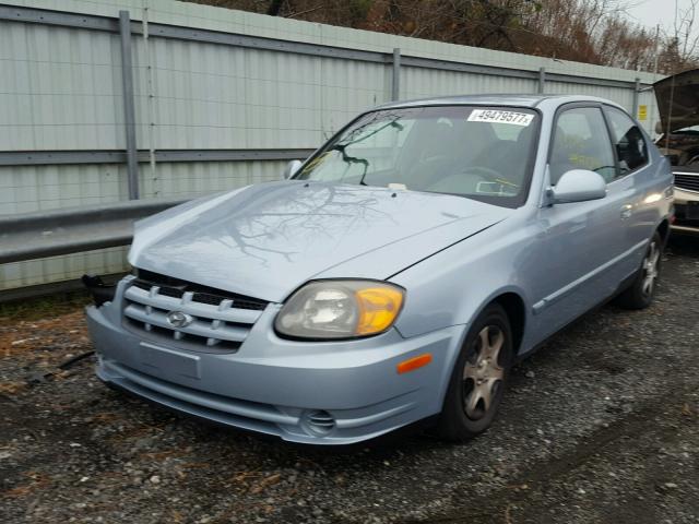 KMHCG35C55U351821 - 2005 HYUNDAI ACCENT GS BLUE photo 2