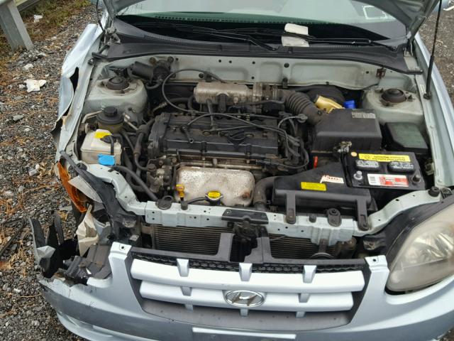 KMHCG35C55U351821 - 2005 HYUNDAI ACCENT GS BLUE photo 7