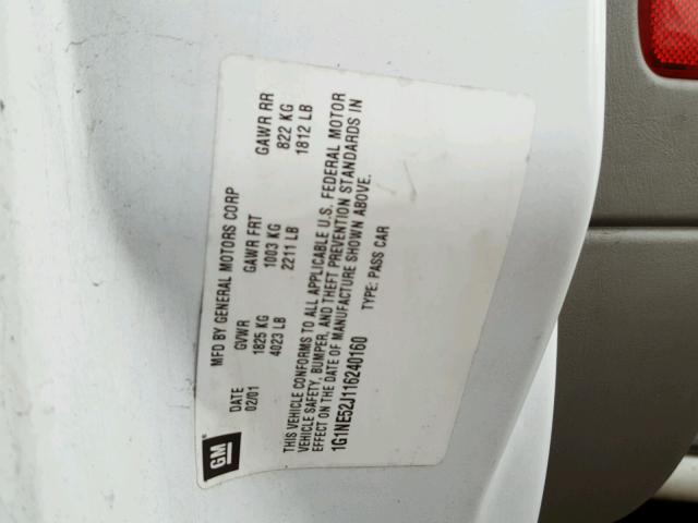 1G1NE52J116240160 - 2001 CHEVROLET MALIBU LS 白色 照片 10