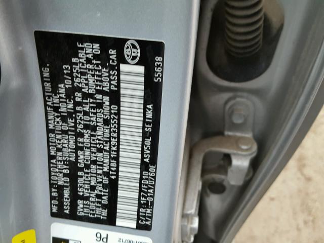 4T4BF1FK9ER355210 - 2014 TOYOTA CAMRY L SILVER photo 10