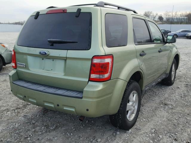 1FMCU031X8KE30698 - 2008 FORD ESCAPE XLT GREEN photo 4