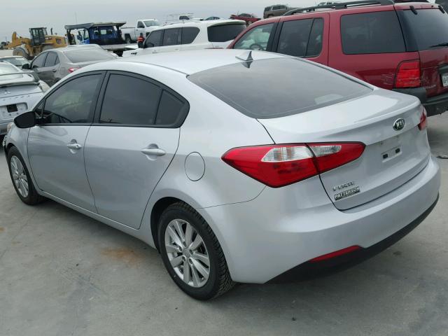 KNAFX4A67F5326516 - 2015 KIA FORTE LX SILVER photo 3