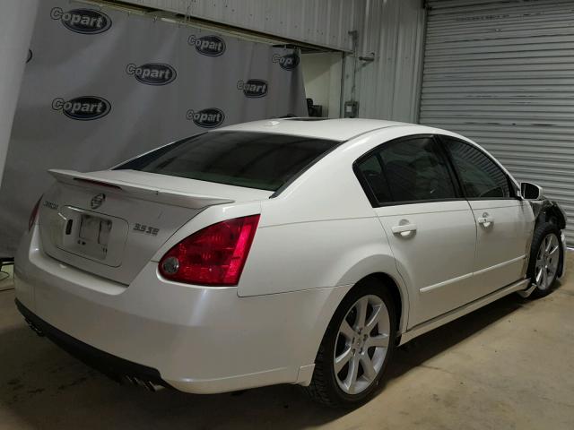 1N4BA41E28C833919 - 2008 NISSAN MAXIMA SE WHITE photo 4