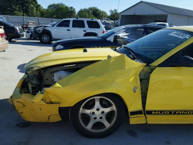 1FAFP40482F142764 - 2002 FORD MUSTANG YELLOW photo 9