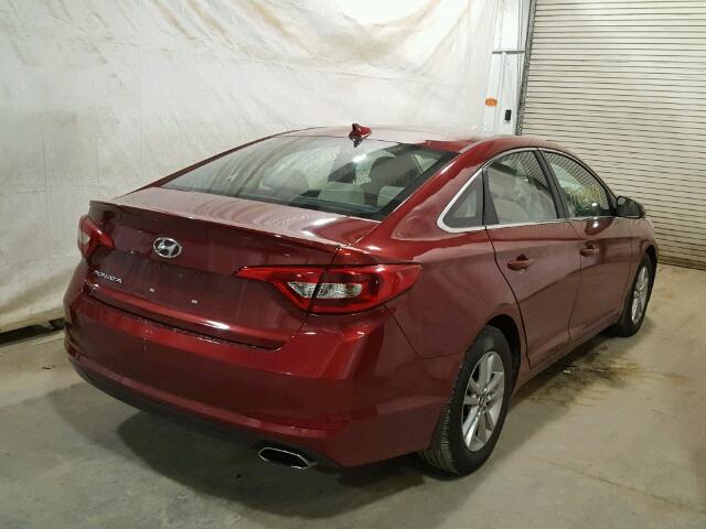 5NPE24AF6FH222760 - 2015 HYUNDAI SONATA SE RED photo 4