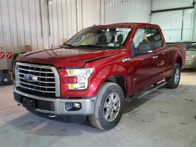 1FTEX1EP8FFC56695 - 2015 FORD F150 SUPER RED photo 2