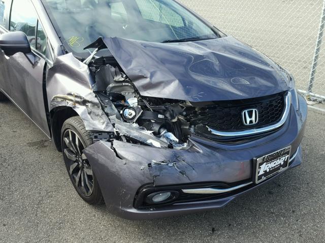 19XFB2F9XFE087007 - 2015 HONDA CIVIC EXL GRAY photo 9