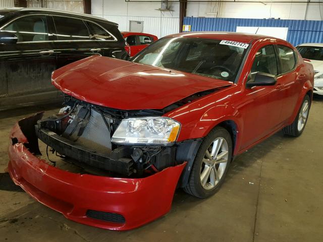 1C3CDZAG0DN521315 - 2013 DODGE AVENGER SE RED photo 2