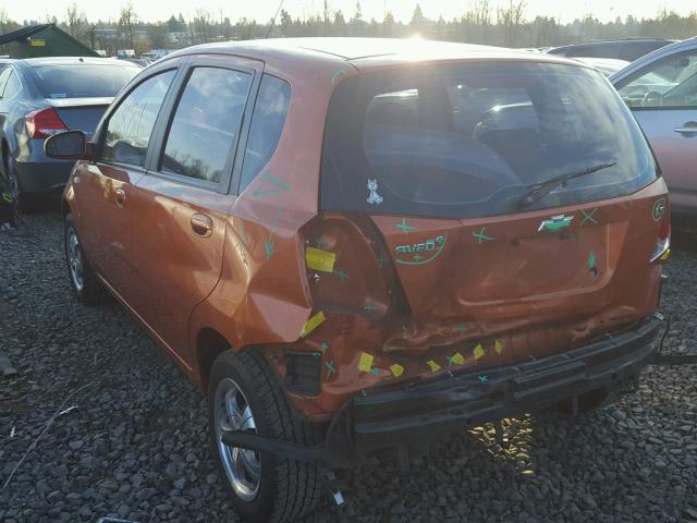 KL1TD66618B092209 - 2008 CHEVROLET AVEO BASE ORANGE photo 3