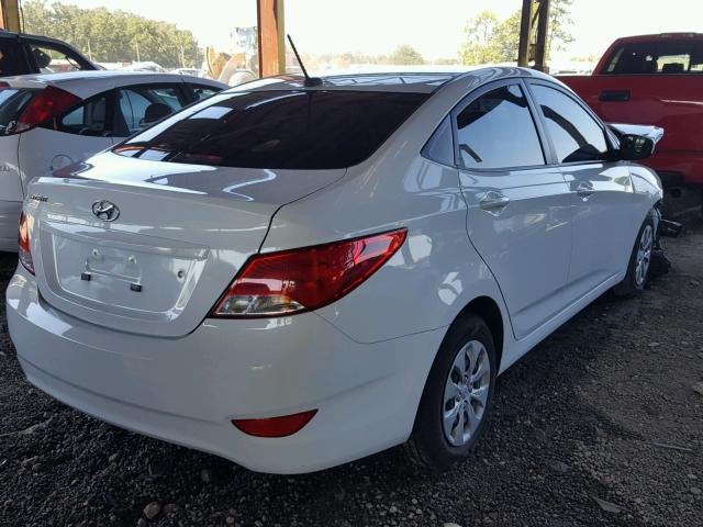 KMHCT4AE9GU059049 - 2016 HYUNDAI ACCENT SE WHITE photo 4