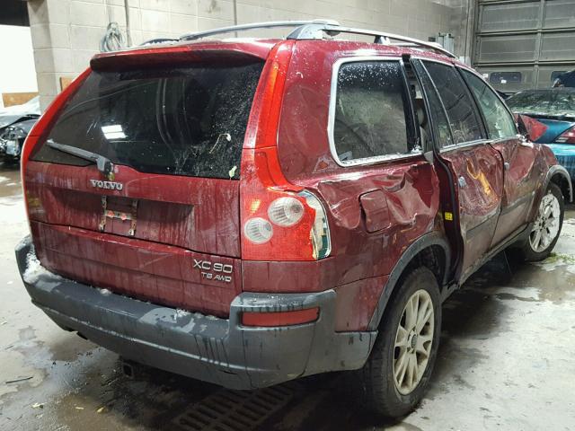 YV1CZ91H941074555 - 2004 VOLVO XC90 T6 MAROON photo 4