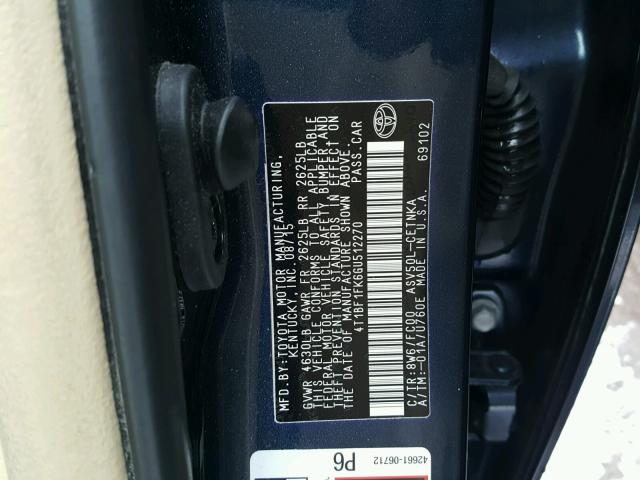 4T1BF1FK6GU512270 - 2016 TOYOTA CAMRY LE 蓝色 照片 10