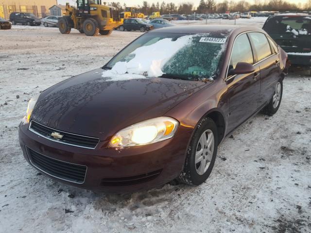 2G1WB55K779142771 - 2007 CHEVROLET IMPALA LS MAROON photo 2