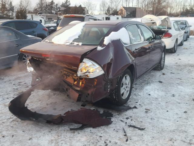 2G1WB55K779142771 - 2007 CHEVROLET IMPALA LS MAROON photo 4