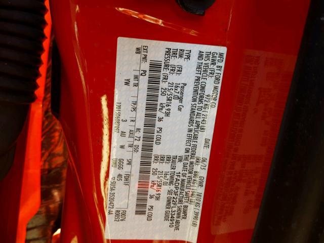 1FADP3F22FL334910 - 2015 FORD FOCUS SE RED photo 10