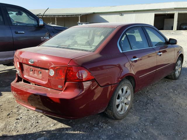 KNAGE123785210118 - 2008 KIA OPTIMA LX RED photo 4