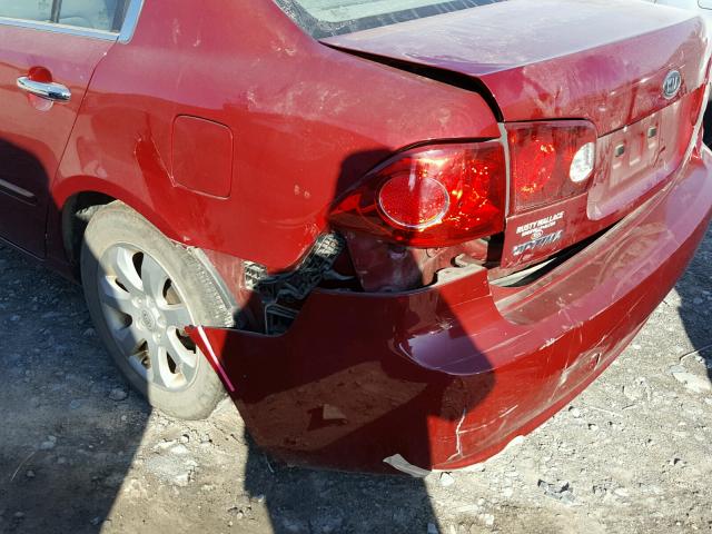 KNAGE123785210118 - 2008 KIA OPTIMA LX RED photo 9