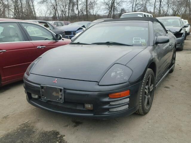 4A3AE55H31E001856 - 2001 MITSUBISHI ECLIPSE SP BLACK photo 2