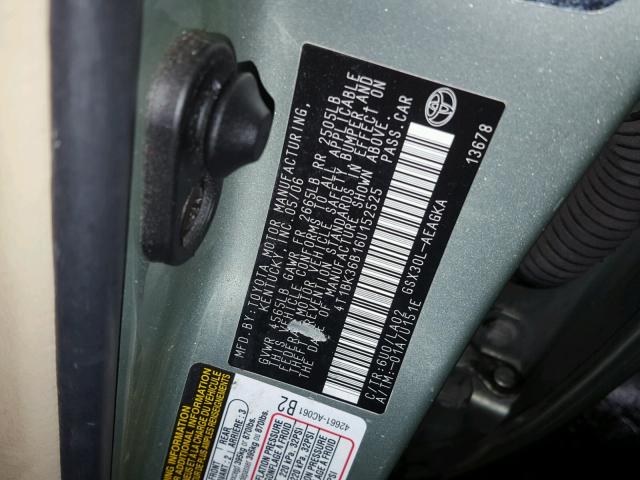 4T1BK36B16U152525 - 2006 TOYOTA AVALON XL GREEN photo 10