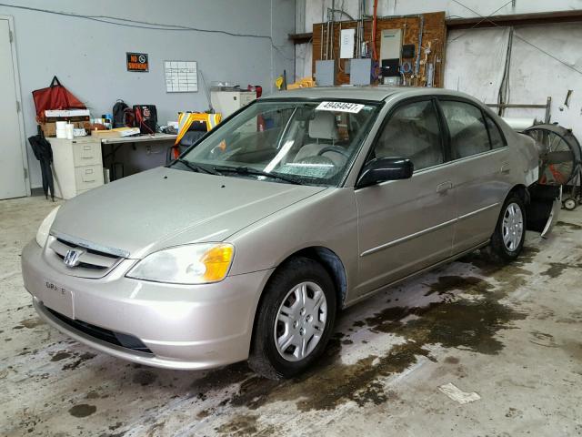 2HGES16532H534411 - 2002 HONDA CIVIC LX TAN photo 2