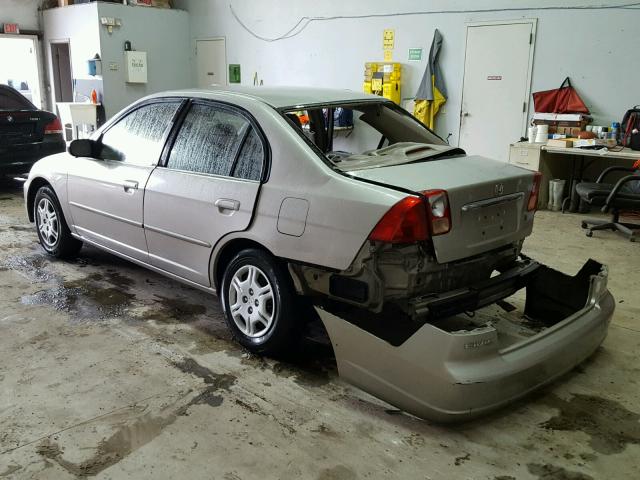 2HGES16532H534411 - 2002 HONDA CIVIC LX TAN photo 3