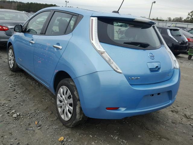 1N4AZ0CP6FC324568 - 2015 NISSAN LEAF S BLUE photo 3