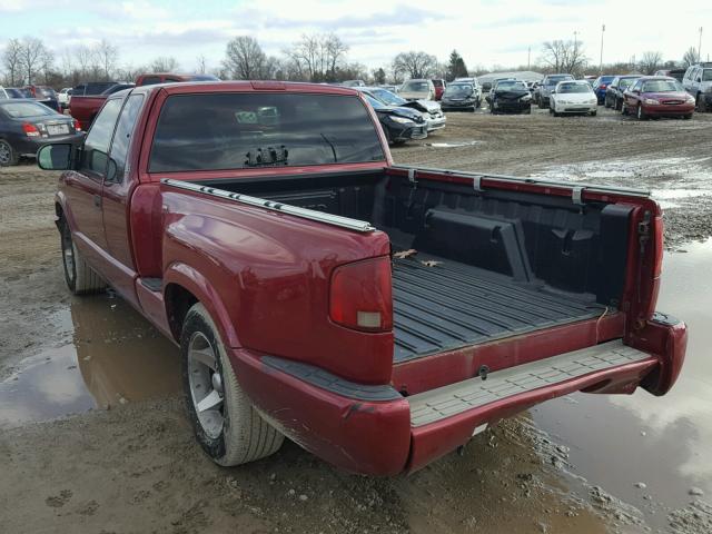 1GTCS19X038148376 - 2003 GMC SONOMA MAROON photo 3