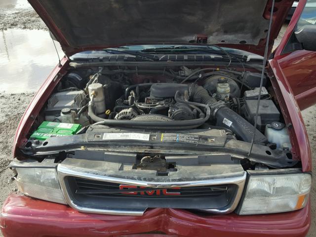 1GTCS19X038148376 - 2003 GMC SONOMA MAROON photo 7