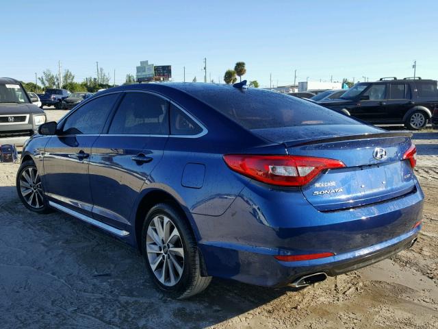 5NPE34AF2GH403756 - 2016 HYUNDAI SONATA SPO BLUE photo 3