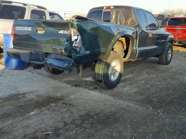 1B7GG22X2YS733585 - 2000 DODGE DAKOTA GREEN photo 4