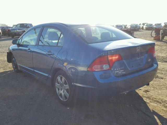 1HGFA16576L052783 - 2006 HONDA CIVIC LX BLUE photo 3