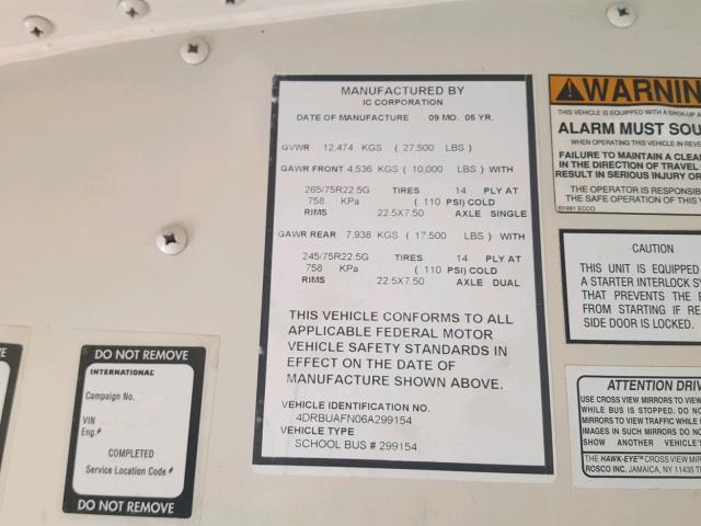 4DRBUAFN06A299154 - 2006 IC CORPORATION 3000 黄色 照片 10
