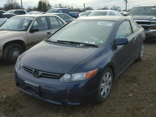 2HGFG12668H540880 - 2008 HONDA CIVIC LX BLUE photo 2