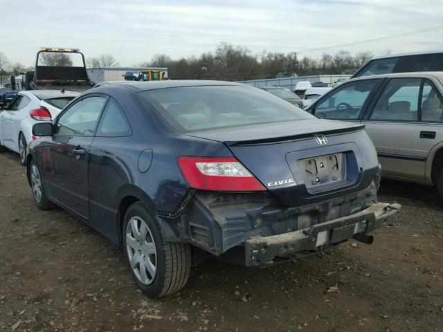 2HGFG12668H540880 - 2008 HONDA CIVIC LX BLUE photo 3