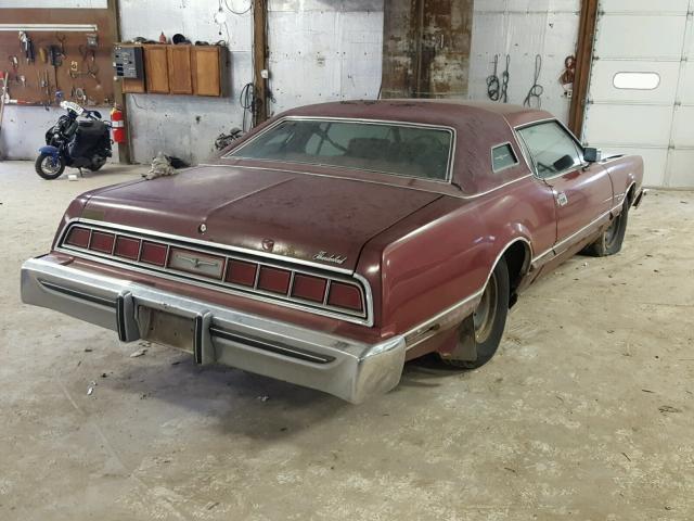 6Y87A115397 - 1976 FORD THUNDERBIR MAROON photo 4