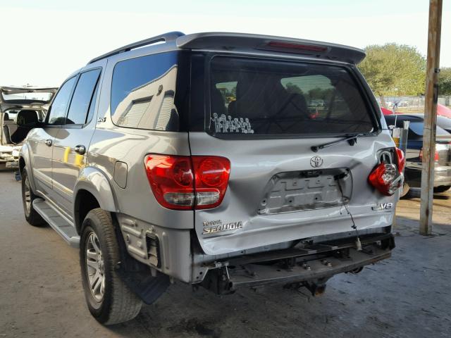 5TDZT34A85S250125 - 2005 TOYOTA SEQUOIA SR SILVER photo 3