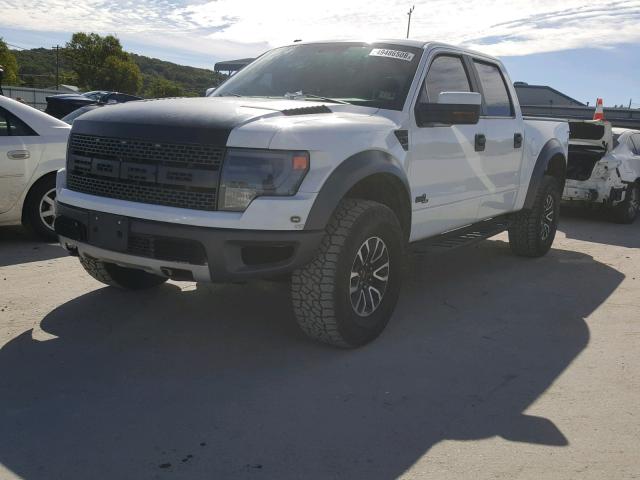 1FTFW1R69DFD09099 - 2013 FORD F150 SVT R WHITE photo 2