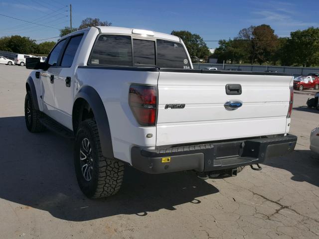 1FTFW1R69DFD09099 - 2013 FORD F150 SVT R WHITE photo 3