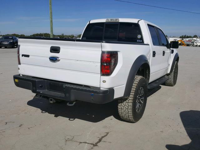 1FTFW1R69DFD09099 - 2013 FORD F150 SVT R WHITE photo 4