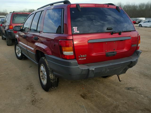 1J4GW48SX4C283211 - 2004 JEEP GRAND CHER RED photo 3