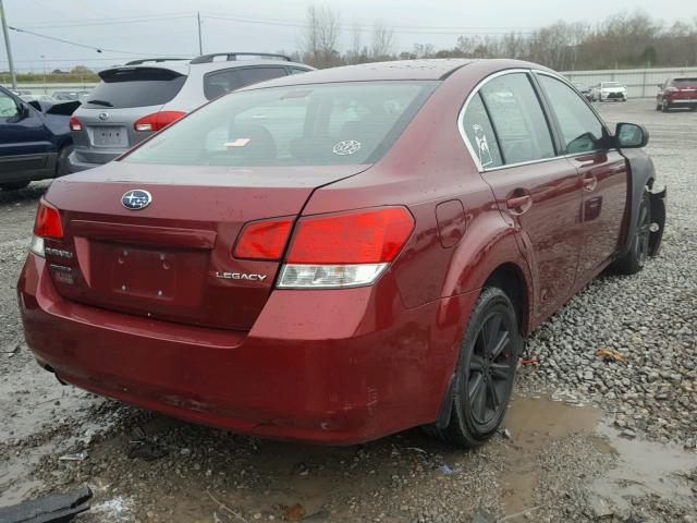 4S3BMCG64A3211453 - 2010 SUBARU LEGACY 2.5 BURGUNDY photo 4