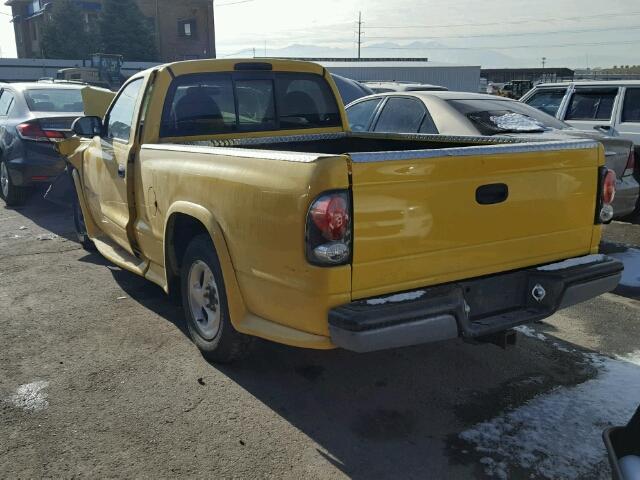 1B7FL26XXXS139231 - 1999 DODGE DAKOTA YELLOW photo 3