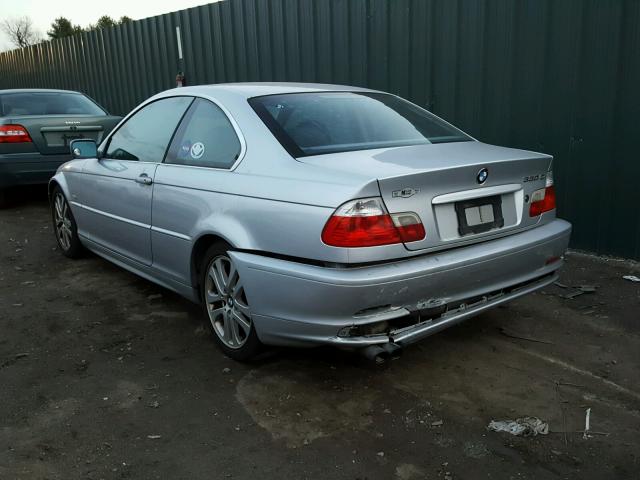 WBABN53443PH03778 - 2003 BMW 330 CI SILVER photo 3