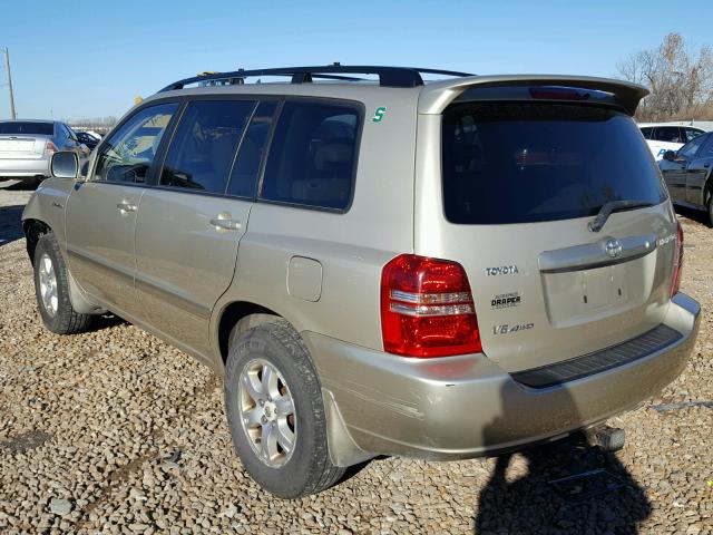 JTEHF21A230114599 - 2003 TOYOTA HIGHLANDER GOLD photo 3