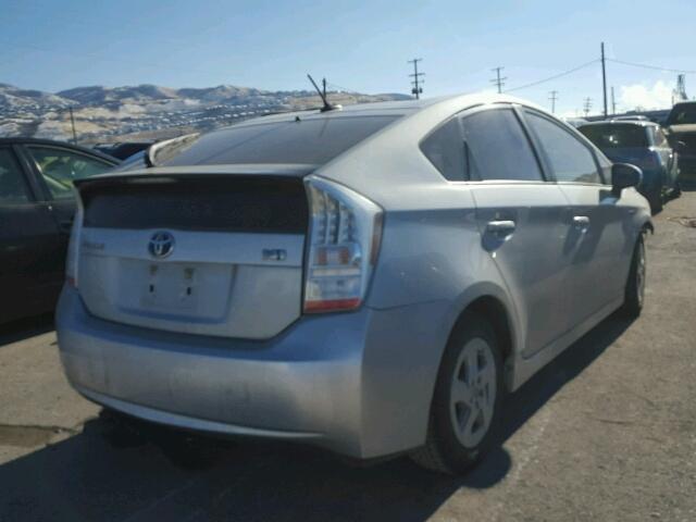 JTDKN3DUXA0178931 - 2010 TOYOTA PRIUS SILVER photo 4