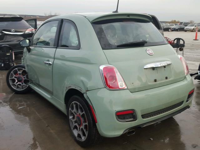 3C3CFFBRXCT105831 - 2012 FIAT 500 SPORT GREEN photo 3