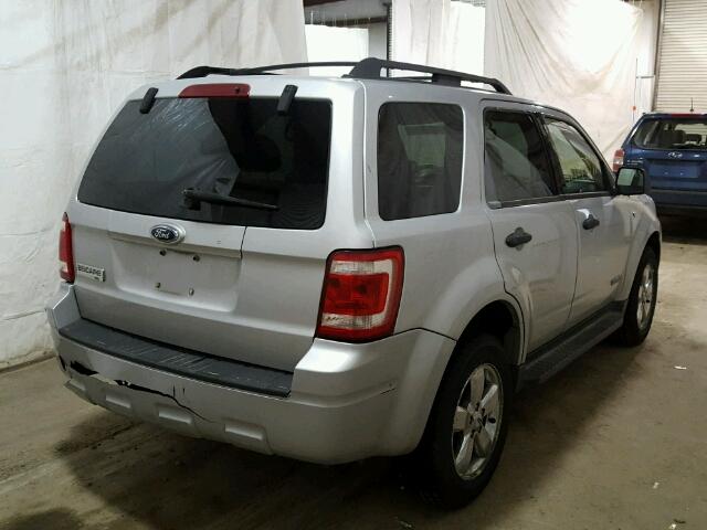 1FMCU03178KB66470 - 2008 FORD ESCAPE XLT SILVER photo 4