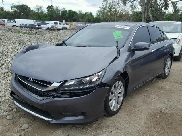 1HGCR3F84EA023575 - 2014 HONDA ACCORD EXL GRAY photo 2